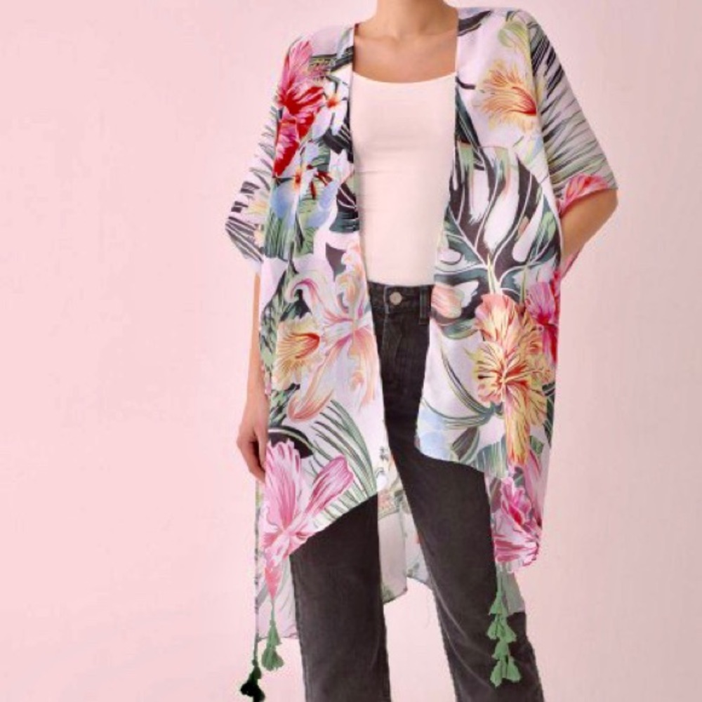 Women's Kimono Tropical Floral Vacation Vibes